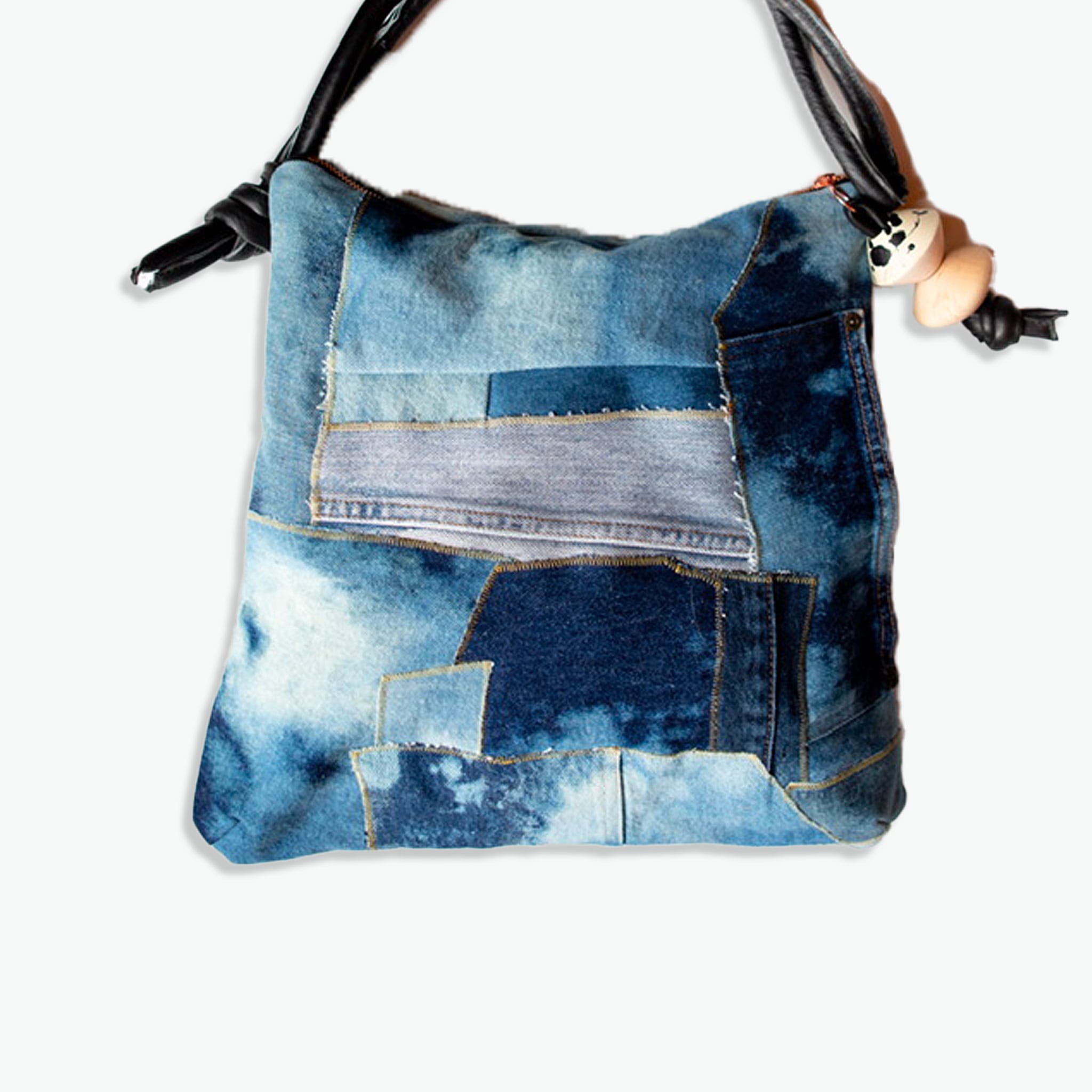 Patchwork Rolan Hobo Bag Denim – Love Mert - Main Image