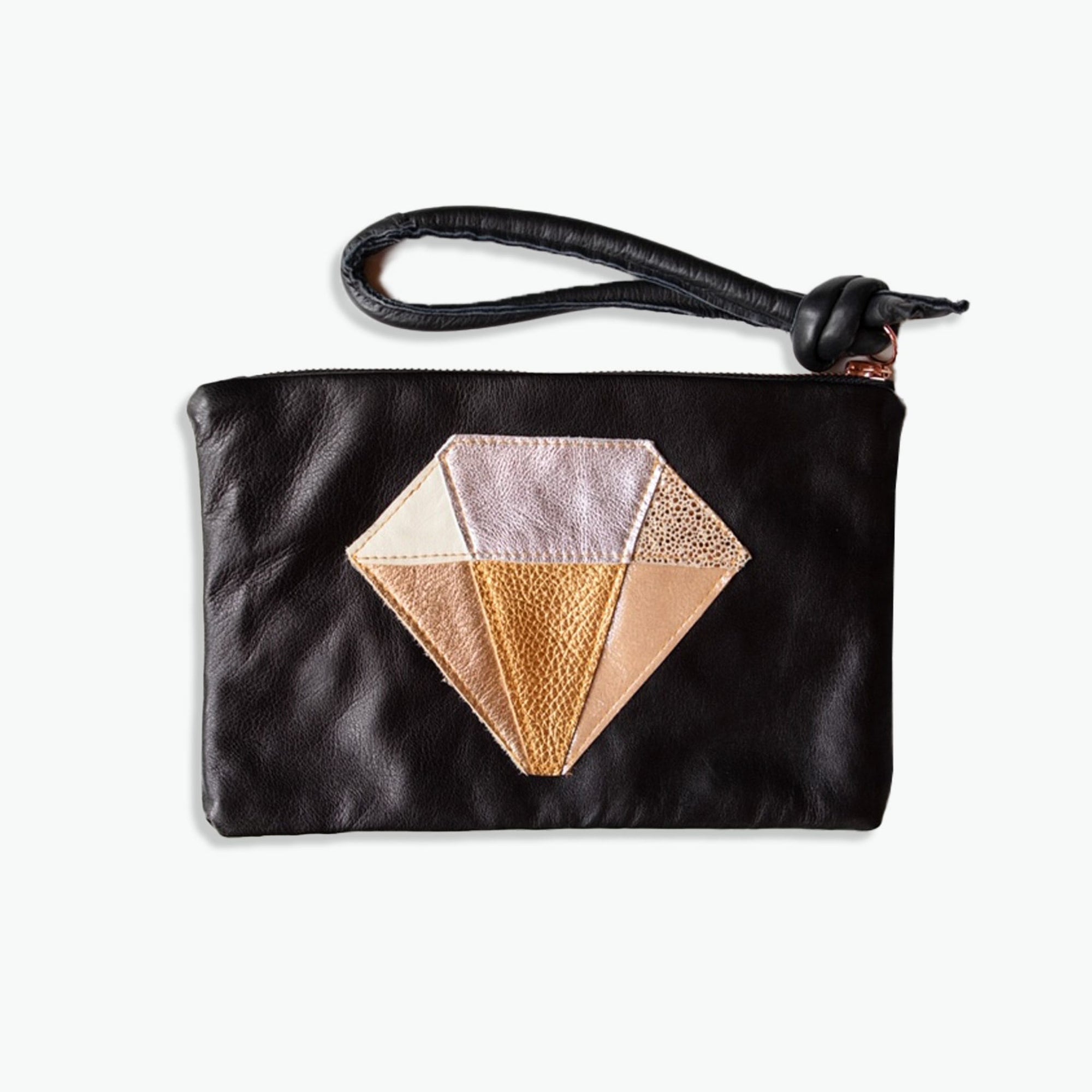 Abundance Clutch Quartz Crystal Leather