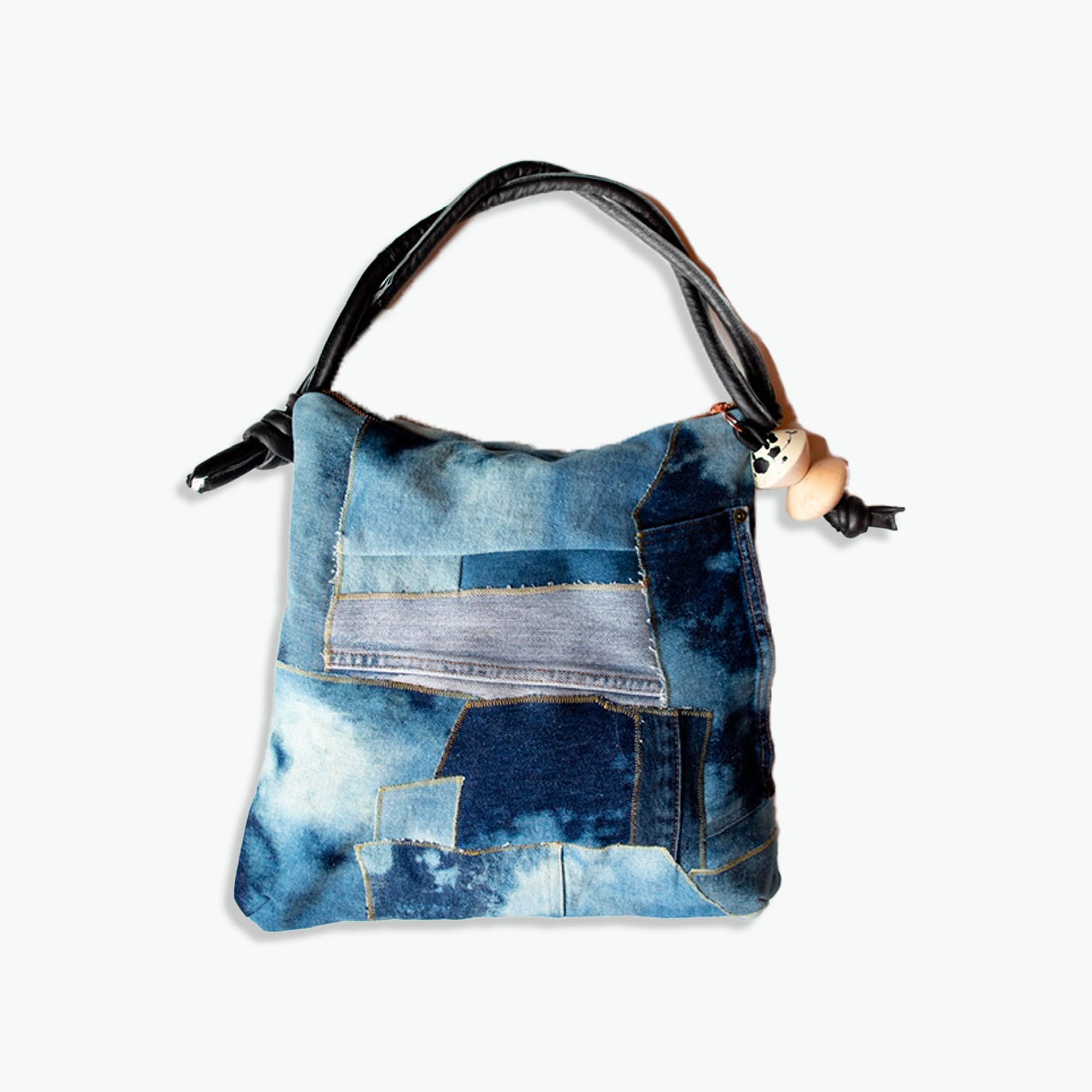 Patchwork Rolan Hobo Bag Denim