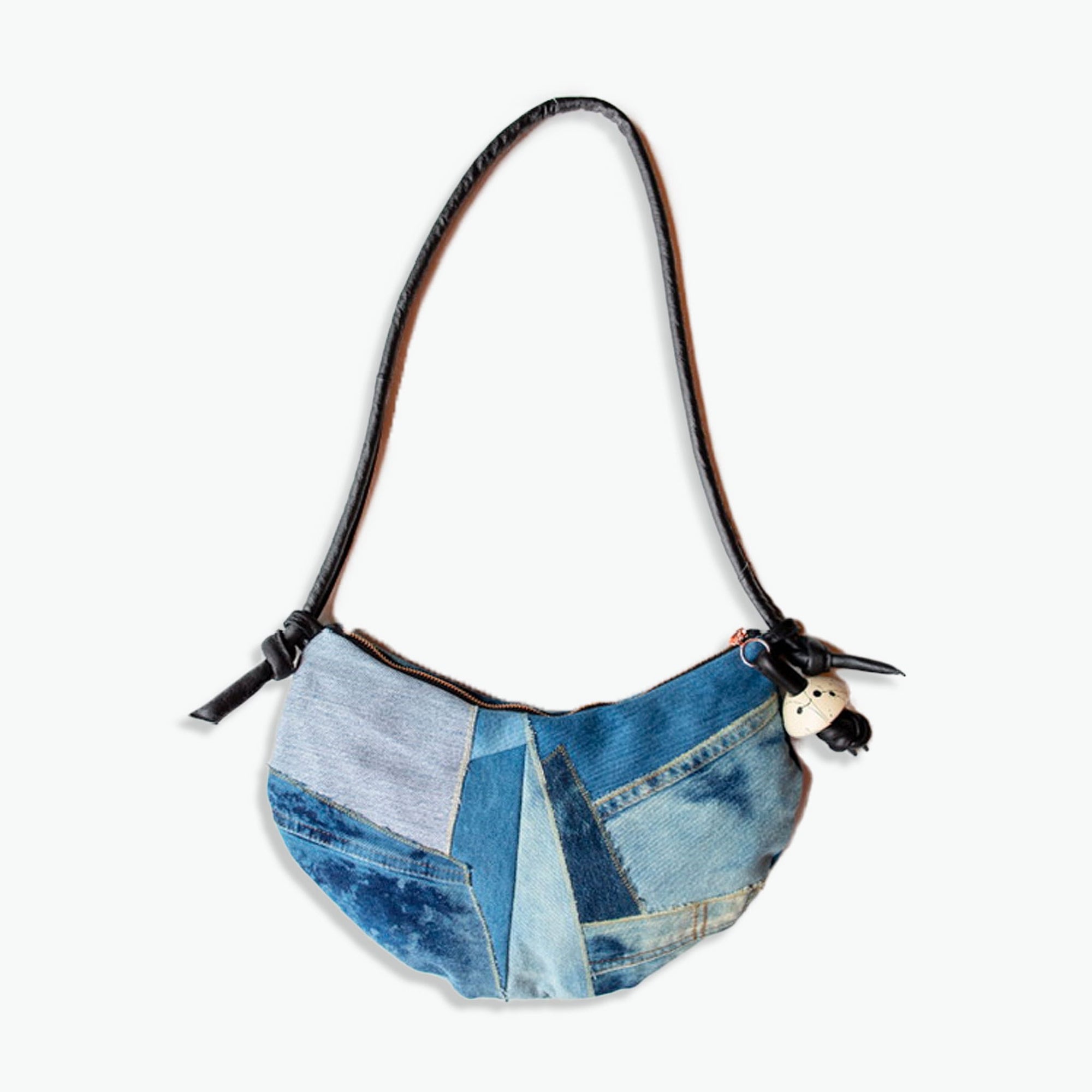 Patchwork Denim Saddle Bag