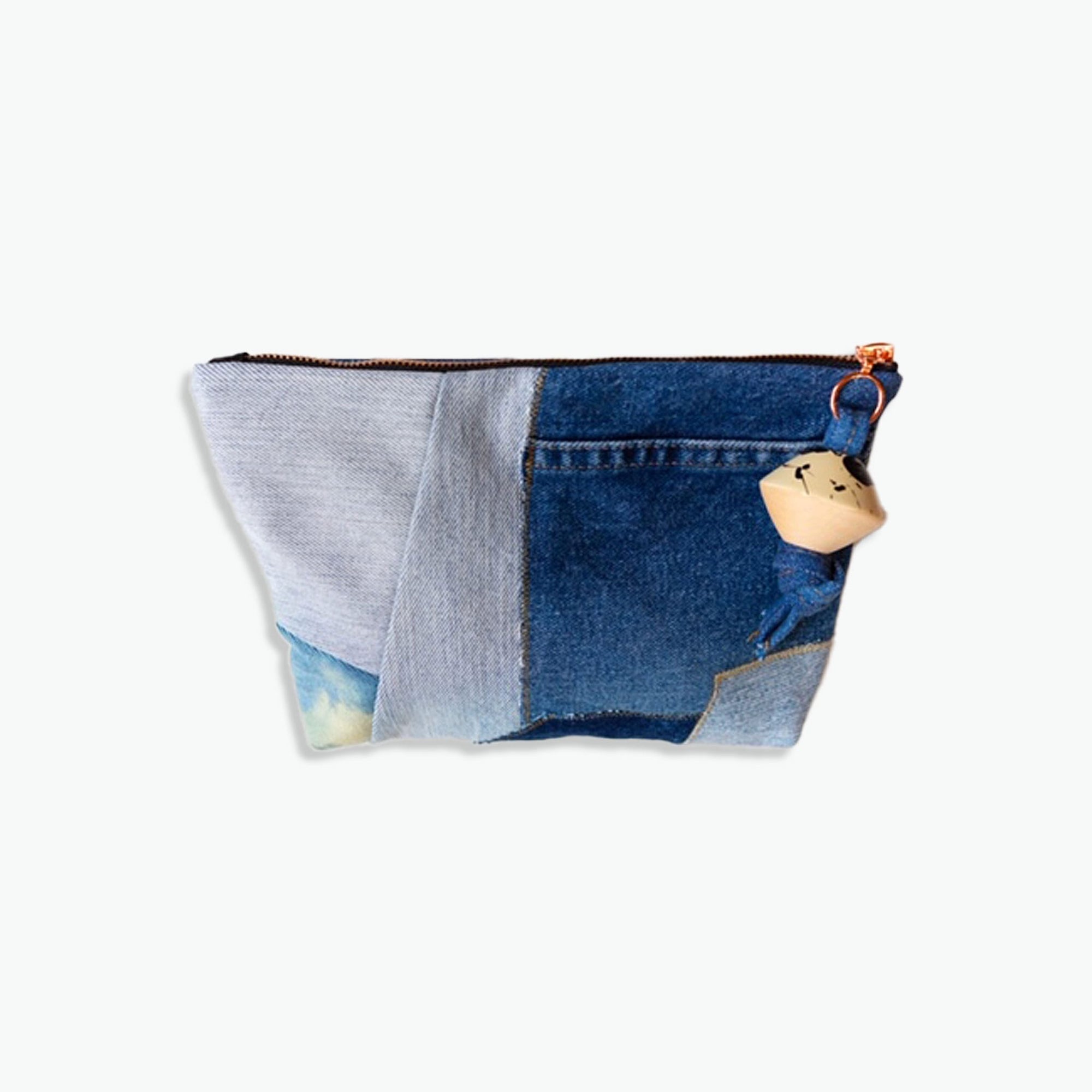 Patchwork Denim Clutch