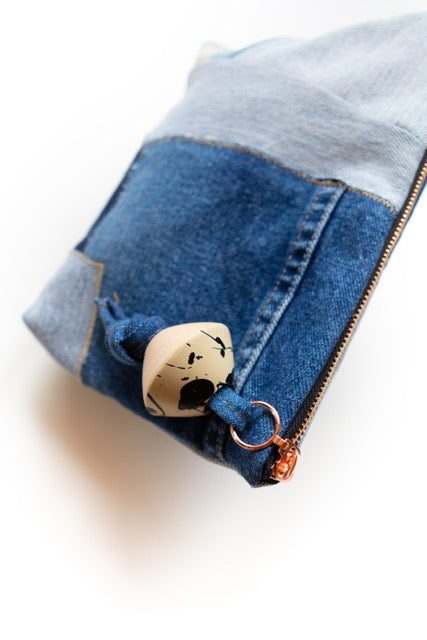 Patchwork Denim Clutch