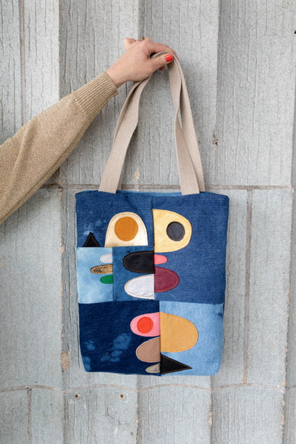 Esther Denim Tote Abstract